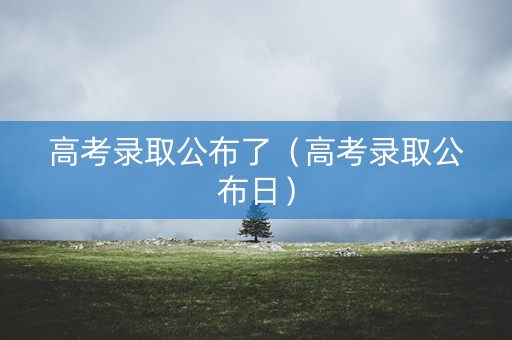 高考录取公布了（高考录取公布日）