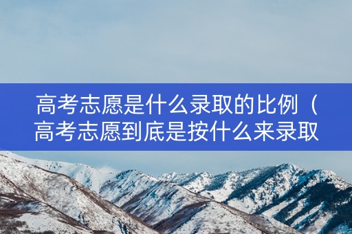 高考志愿是什么录取的比例（高考志愿到底是按什么来录取的）