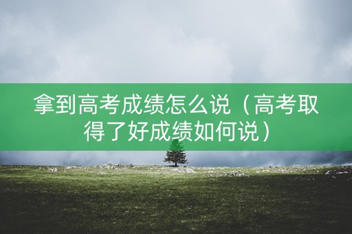 拿到高考成绩怎么说（高考取得了好成绩如何说）