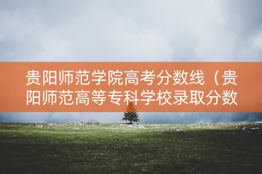 贵阳师范学院高考分数线(贵阳师范高等专科学校录取分数线) 贵阳师范学院高考分数线(贵阳师范高等专科学校录取分数线)