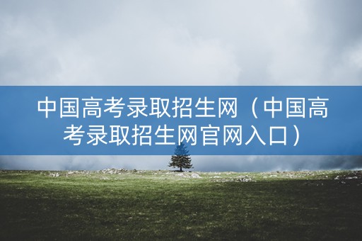 中国高考录取招生网（中国高考录取招生网官网入口）