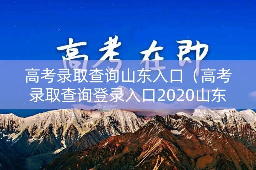 高考录取查询山东入口（高考录取查询登录入口2020山东）