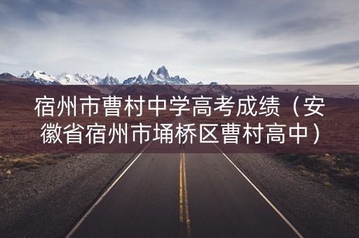 宿州市曹村中学高考成绩(安徽省宿州市埇桥区曹村高中) 宿州市曹村中学高考成绩(安徽省宿州市埇桥区曹村高中)