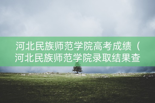 河北民族师范学院高考成绩（河北民族师范学院录取结果查询2020）