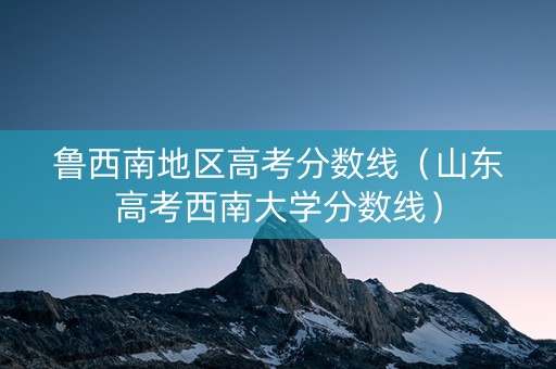 鲁西南地区高考分数线（山东高考西南大学分数线）