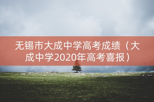 无锡市大成中学高考成绩（大成中学2020年高考喜报）