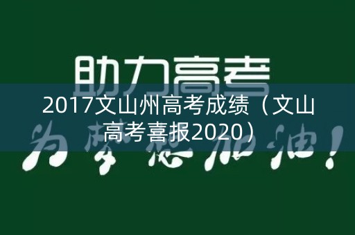 2017文山州高考成绩（文山高考喜报2020）