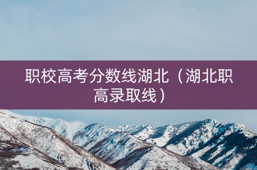 职校高考分数线湖北（湖北职高录取线）