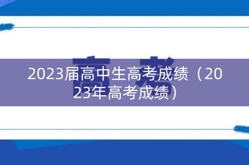 2023届高中生高考成绩（2023年高考成绩）