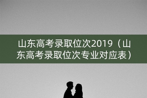 山东高考录取位次2019(山东高考录取位次专业对应表) 山东高考录取位次2019(山东高考录取位次专业对应表)