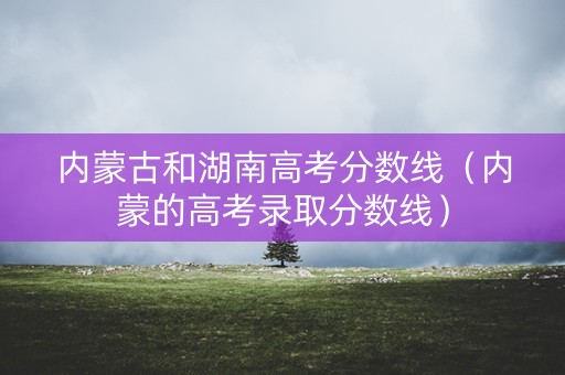 内蒙古和湖南高考分数线（内蒙的高考录取分数线）
