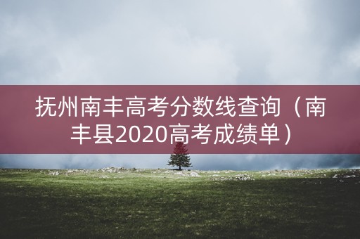 抚州南丰高考分数线查询(南丰县2020高考成绩单) 抚州南丰高考分数线查询(南丰县2020高考成绩单)