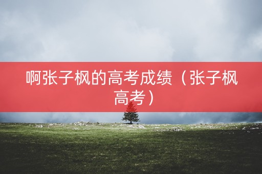 啊张子枫的高考成绩（张子枫 高考）
