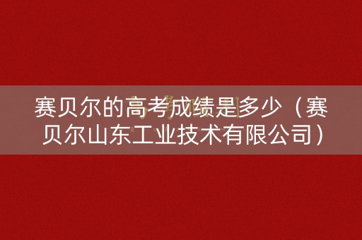 赛贝尔的高考成绩是多少(赛贝尔山东工业技术有限公司) 赛贝尔的高考成绩是多少(赛贝尔山东工业技术有限公司)