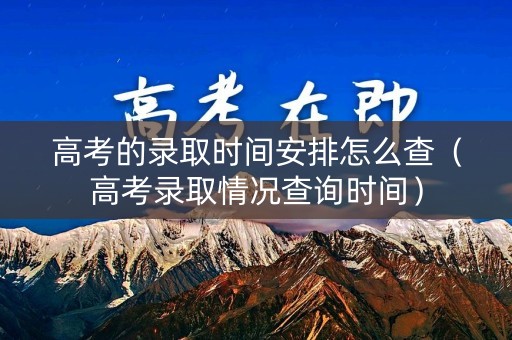 高考的录取时间安排怎么查（高考录取情况查询时间）