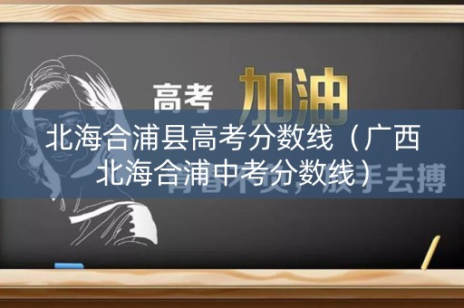 北海合浦县高考分数线（广西北海合浦中考分数线）