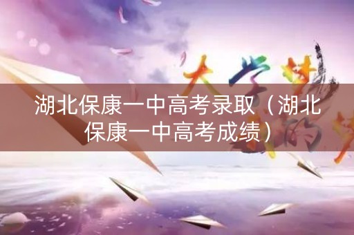 湖北保康一中高考录取（湖北保康一中高考成绩）