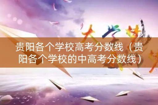 贵阳各个学校高考分数线（贵阳各个学校的中高考分数线）
