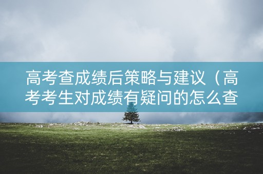 高考查成绩后策略与建议（高考考生对成绩有疑问的怎么查试卷）