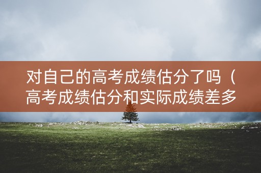 对自己的高考成绩估分了吗（高考成绩估分和实际成绩差多少）