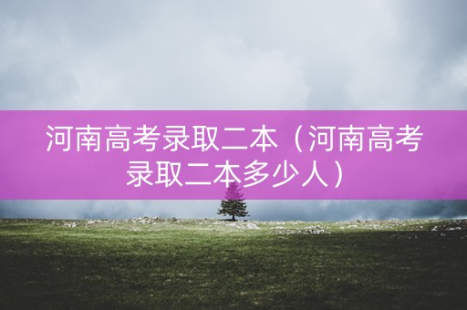 河南高考录取二本（河南高考录取二本多少人）