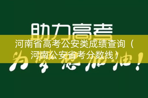 河南省高考公安类成绩查询（河南公安省考分数线）