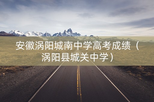 安徽涡阳城南中学高考成绩（涡阳县城关中学）