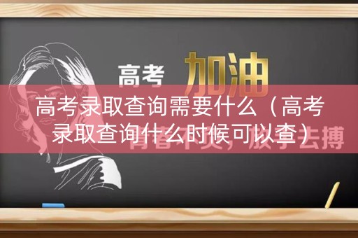 高考录取查询需要什么（高考录取查询什么时候可以查）