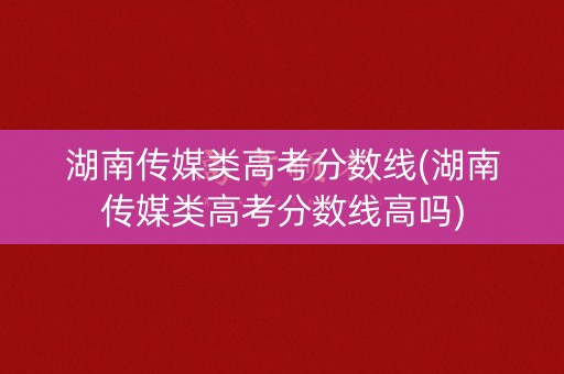 湖南传媒类高考分数线(湖南传媒类高考分数线高吗)