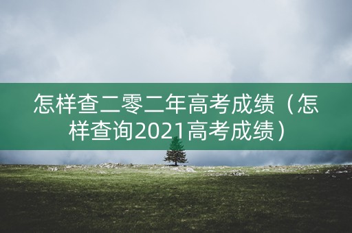 怎样查二零二年高考成绩(怎样查询2021高考成绩) 怎样查二零二年高考成绩(怎样查询2021高考成绩)