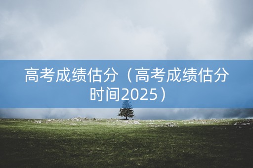高考成绩估分（高考成绩估分时间2025）