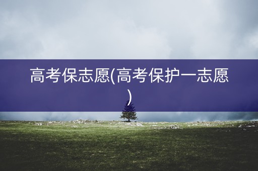 高考保志愿(高考保护一志愿) 高考保志愿(高考保护一志愿)