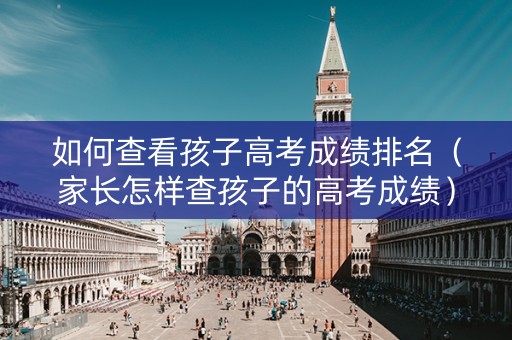 如何查看孩子高考成绩排名（家长怎样查孩子的高考成绩）