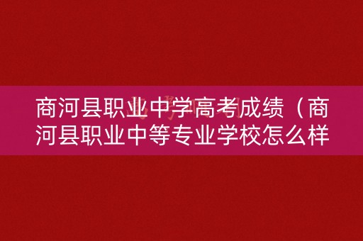 商河县职业中学高考成绩（商河县职业中等专业学校怎么样）