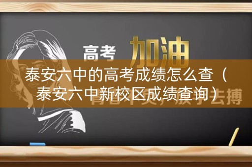 泰安六中的高考成绩怎么查（泰安六中新校区成绩查询）