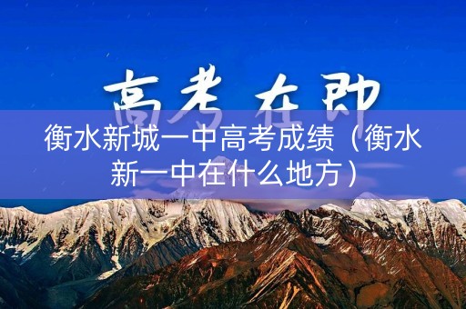衡水新城一中高考成绩（衡水新一中在什么地方）
