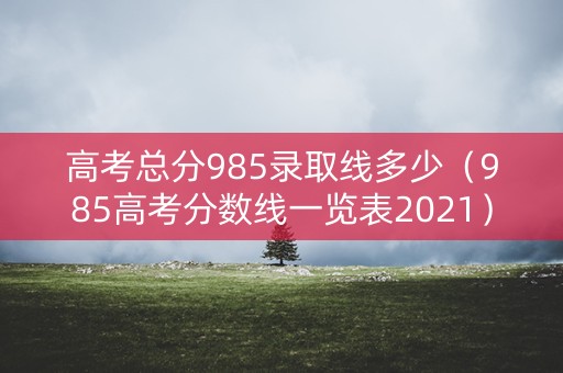 高考总分985录取线多少(985高考分数线一览表2021) 高考总分985录取线多少(985高考分数线一览表2021)