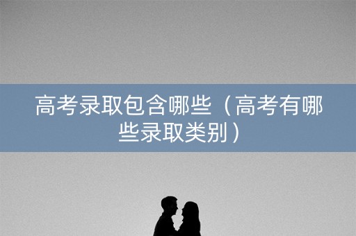 高考录取包含哪些（高考有哪些录取类别）