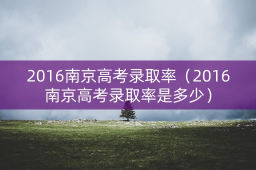 2016南京高考录取率(2016南京高考录取率是多少) 2016南京高考录取率(2016南京高考录取率是多少)
