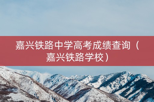 嘉兴铁路中学高考成绩查询（嘉兴铁路学校）