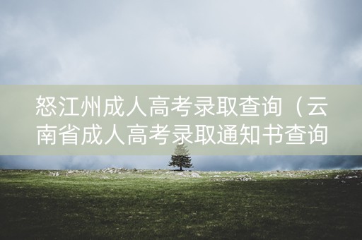 怒江州成人高考录取查询(云南省成人高考录取通知书查询) 怒江州成人高考录取查询(云南省成人高考录取通知书查询)