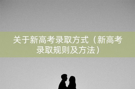关于新高考录取方式（新高考录取规则及方法）