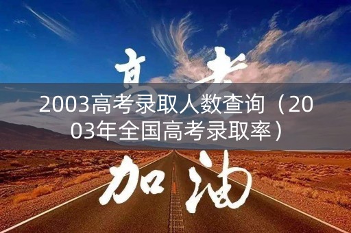 2003高考录取人数查询（2003年全国高考录取率）