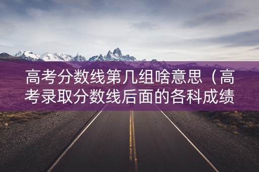 高考分数线第几组啥意思（高考录取分数线后面的各科成绩依次是什么）