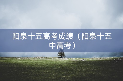 阳泉十五高考成绩(阳泉十五中高考) 阳泉十五高考成绩(阳泉十五中高考)