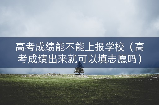 高考成绩能不能上报学校（高考成绩出来就可以填志愿吗）