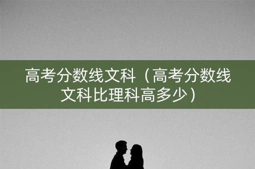 高考分数线文科（高考分数线文科比理科高多少）