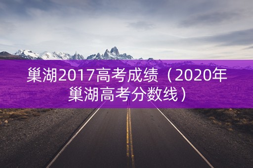 巢湖2017高考成绩（2020年巢湖高考分数线）