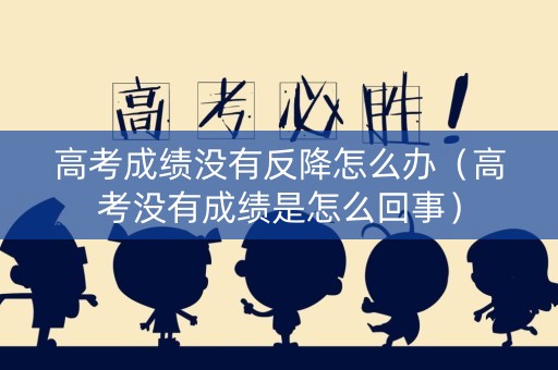 高考成绩没有反降怎么办（高考没有成绩是怎么回事）