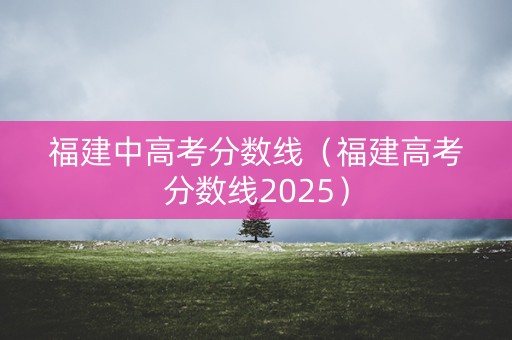 福建中高考分数线（福建高考分数线2025）